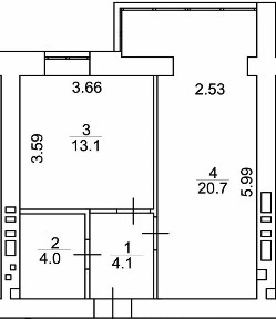 Продам готову 1к квартиру 42 м. кв. в ЖК Атмосфера