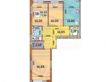 Продаж 3к квартири 78 кв. м на вул. Богатирська 32 • ID 34717466