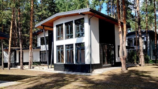Просторий будинок 329 м² у сосновому лісі, с. Зазим'я, ЖК Desna Residence / Альпійське містечко