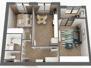 2-х кімнатна квартира біля моря 3 поверх 57.37 м²