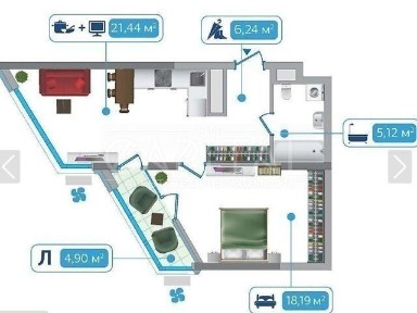 Продаж 2к квартири 56 кв. м на вул. Осокорська 9 • ID 34721049