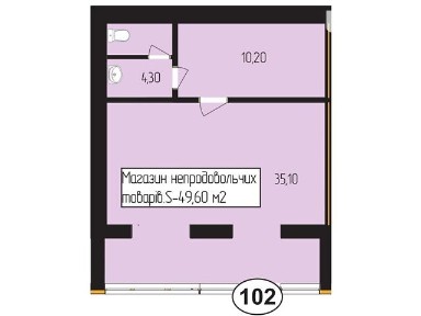 Продаж спеціального приміщення на вул. Євгена Коновальця 21, площа 49.6 кв. м • ID 33212050