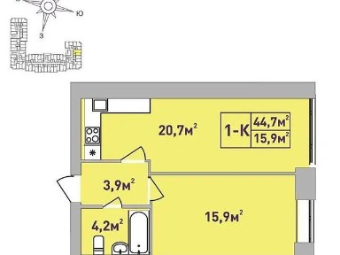 Продаж 1к квартири 44.7 кв. м на вул. Соборна 122/2 • ID 34612245