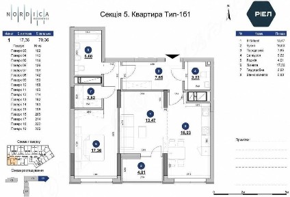 2-х кімнатне 70 м2 квартира в ЖК Nordica Residence. Внесок від 30%.
