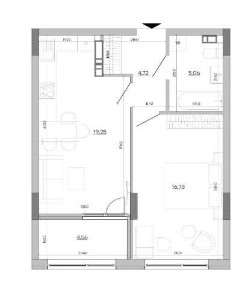 Квартира 40.55 м² у ЖК Sister - окрема кімната, кухня та лоджія від забудовника!