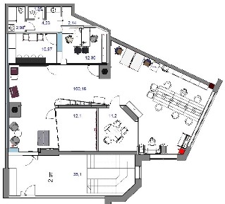 Оренда офісу 153 м², Кудряшова вул., 18