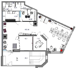 Оренда офісу 153 м², Кудряшова вул., 18