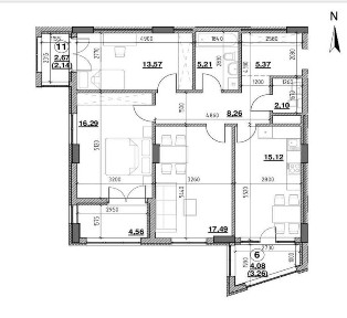Продаж З РОЗТЕРМІНУВАННЯМ від власника 3-х кімн. квартири 98,2 кв. м у ЖК Голоські Кручі