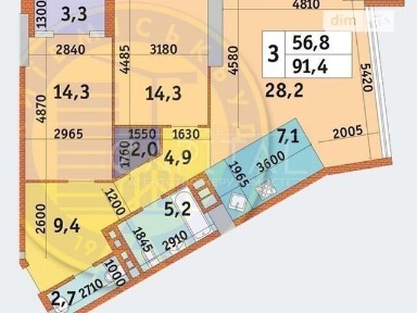 Продаж 3к квартири 91.4 кв. м на пров. Берестейський 11 • ID 34686759