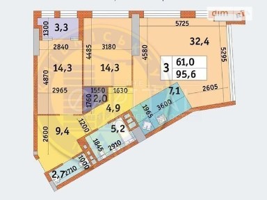 Продаж 3к квартири 95.6 кв. м на пров. Берестейський 11 • ID 34686680
