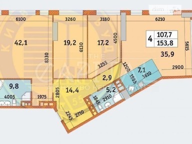 Продаж 4к квартири 154 кв. м на пров. Берестейський 11 • ID 34686644
