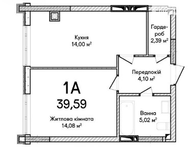 Продаж 1к квартири 39.59 кв. м на вул. Ольги Кобилянської • ID 34701512
