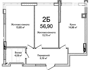 Продаж 2к квартири 56.9 кв. м на вул. Ольги Кобилянської • ID 34701115