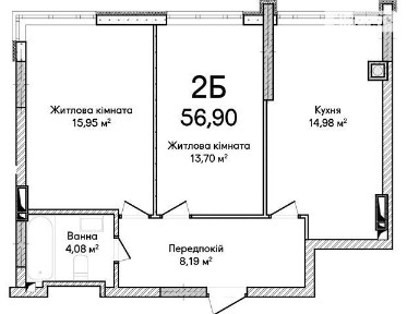 Продаж 2к квартири 56.9 кв. м на вул. Ольги Кобилянської • ID 34701115