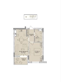 Продаж 1к квартири 44.69 кв. м на вул. Михайла Кулі 3И, кв. 3 • ID 34702507