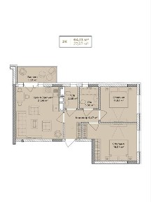 Продаж 2к квартири 64.13 кв. м на вул. Михайла Кулі 3И, кв. 1 • ID 34702022