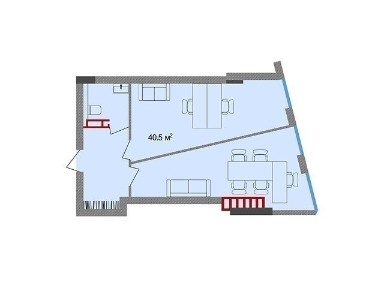 Продаж офісного приміщення 39 кв. м. на 2 поверсі на вул. Крушельницької Соломії 18, одинадцятиповерхова будівля • ID 33051376