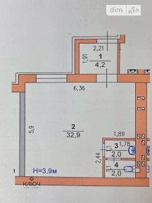Вінницьке шосе, район Виставка, Хмельницький, шосе Вінницьке 1/3А, площа 41 кв. м 34692401