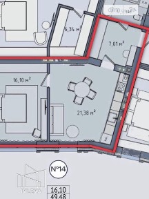 Продаж 1к квартири 49.48 кв. м на вул. Драгоманова 15 • ID 34722281
