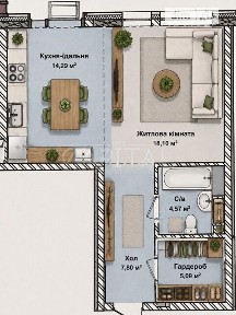 Продаж 1к квартири 50 кв. м на вул. Андрія Верхогляда 1-20А • ID 34720443
