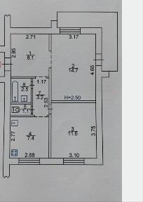 Продам 2к квартиру 55м Залютино Холодная гора