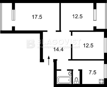 Продаж 3к квартири 72.2м² у центрі Троєщини, вул. Рональда Рейгана 20а