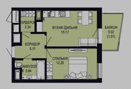 Продаж 1-кім. квартири 40.17 м2 вул Шурата VIKING HILLS Вікінг Хіллс