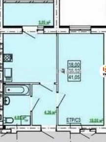 Продаж 1к квартири 41 кв. м на просп. Перемоги 86 • ID 34755641