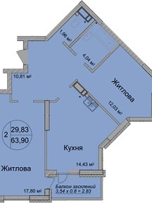 Продаж 2к квартири 63.9 кв. м на вул. Львівська 15 • ID 34762366