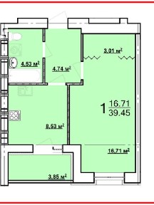 Продаж 1к квартири 39.5 кв. м на вул. Миру 47 • ID 34767656