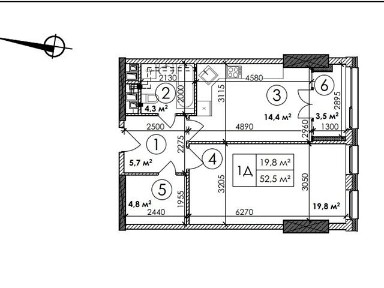 Продаж 1к квартири 52.7 кв. м на просп. Берестейський 11 корпус 2 • ID 34756332