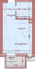 1к квартира 32,6м. кв. в розстрочку