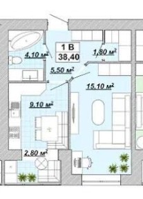 Продам квартиру в ЖК Княгинин, 38.4 м. кв, будинок готовий