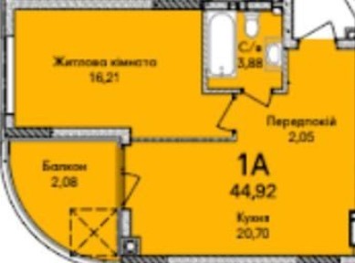 Продаж однокімнатної квартири в ЖК Синергія сіті