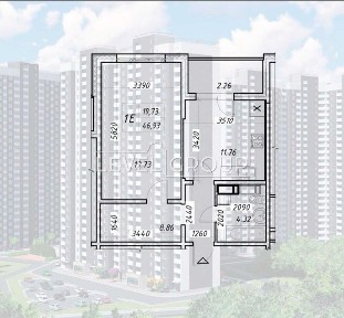 1-кімнатна квартира 46,7 м² у ЖК Navigator 2, 16 поверх, Оболонь
