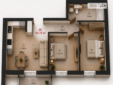 Продаж 2к квартири 59.19 кв. м на вул. Урожайна • ID 34772650
