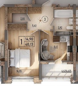 Продаж 1к. 40,13 кв. м. ЖК Нові Теремки