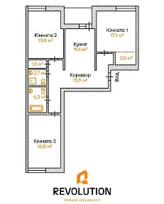 Без комісії. Продаж 3к квартири 83.1м2, ЖК Комфорт Таун, вул. Регенераторна 4к2, Дніпровський р-н, єВідновлення