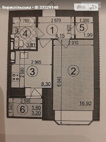 Продаж 1к квартири 36.7 кв. м на вул. Бориспільська 1 • ID 34786325