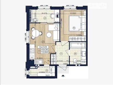 Продаж 1к квартири 42.6 кв. м на вул. Паркова 3 • ID 34785946