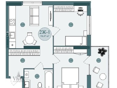 Продаж 2к квартири 54.47 кв. м на вул. Андрія Первозванного • ID 34785359