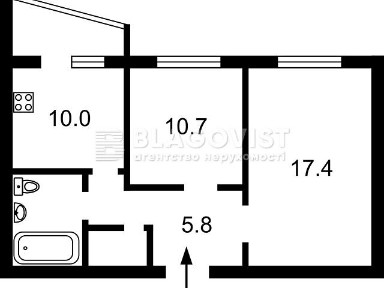Продаж 2к квартири 54 кв. м на вул. Вишняківська 4 • ID 34784497