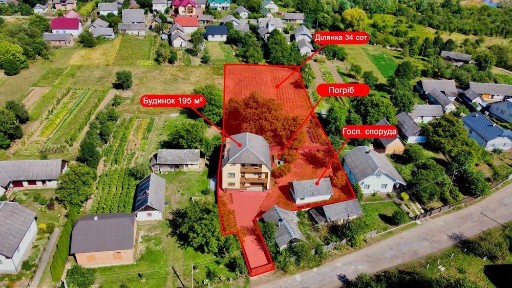 Продаж 2 поверхового будинку з ділянкою на 34 сотки, 195 кв. м, 5 кімнат, на Шкільна • ID 34794454