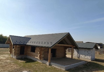Будинок (баня) з дикого зрубу, 93 м2, 71 сот землі, Київ 100км, торг можл