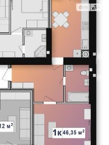 Продаж 1к квартири 46.35 кв. м на вул. Набережна-Сагайдачного 2 • ID 34800029