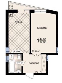 Продаж 1к квартири 45 кв. м на пров. Смотрицький 14 • ID 34799080