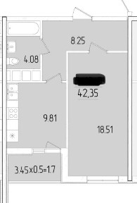 ЖК 61 Перлина KADORR City 43м. кв. ЖК 61 Жемчужина 1-к квартира