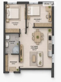 Продаж 2к квартири 73 кв. м на вул. Вишгородська 4 • ID 34806682