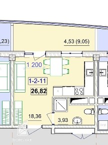 Продаж 1к квартири 27.41 кв. м на плато Аркадійське 3В • ID 34820737