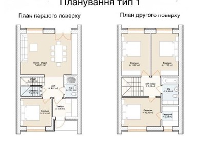 Продаж 2 поверхового таунхауса з ділянкою на 1.43 сотки, 100 кв. м, 4 кімнати, на вул. Котляревського • ID 34829091